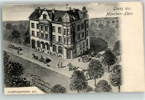 Laim 1916 Gasthaus St. Hubertus Landsbergstraße 331 sign