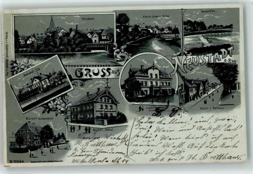 Neustadt 1901 Wasserfall Bahnhof Stärkels Gasthaus Nülles Hotel Landwirtschaftliche Winterschule Markt Rathaus