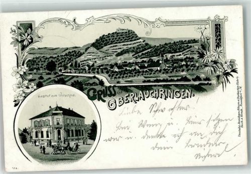 79787 W7898 Oberlauchringen , Kr Waldshut 1899 Lithographie Gasthaus Zum Wutachtal Bahnpost Konstanz - Basel Zug 481
