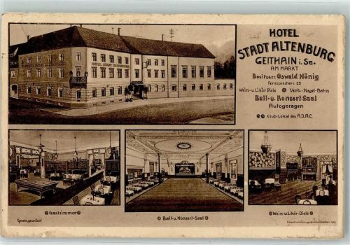 Geithain Hotel Stadt Altenburg Oswald König Billard