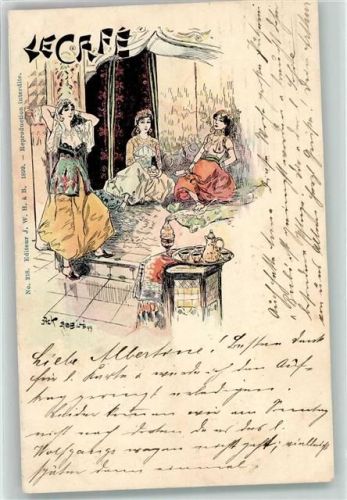 1903 Le Cafe Duftgefäss Erotik AK