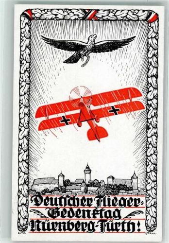 W8500 Nürnberg Deutscher Fliegergedenktag sign. Emil Stahl Weimarer Republik 1924