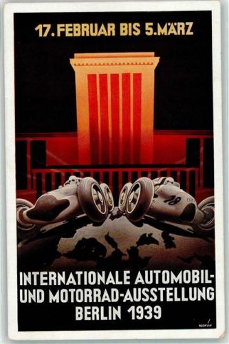 W1000 Charlottenburg Automobil- und Motorrad Ausstellung + SST Automobilausstellung Sonderstempel