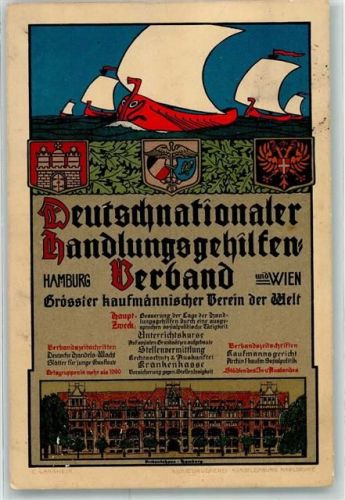 W2000 Hamburg Deutschnationaler Handlungsgehilfen Verband Hamburg Wien C. Langhein Karlsruher Künstlerbund
