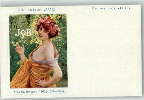 Collection JOB Calendrier 1908 G. Rochegrosse Zigarette rauchen Jugendstil