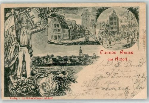 90518 W8503 Altdorf b. Nürnberg 1899 Gebrauchsspuren Turner Gruss