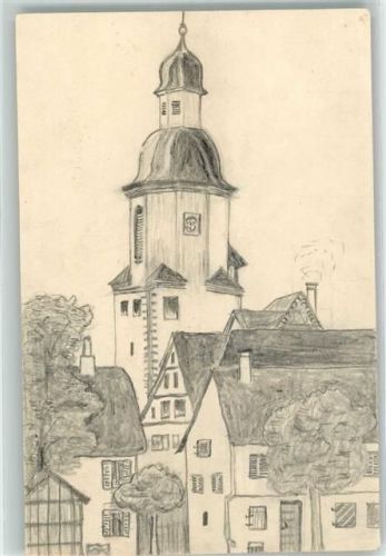 71364 W7057 Winnenden , Württ Künstlerkarte Ort handschriftlich handgemalt