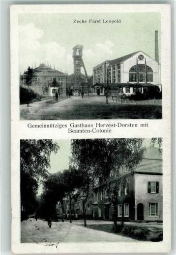 Dorsten 1914 Zeche Fürst Leopold Gemeinnütziges Gasthaus mit Beamten-Kolonie