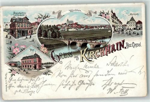 Kirchhain 1899 Fahrradhandlung G. Wunderlich Marktplatz Post