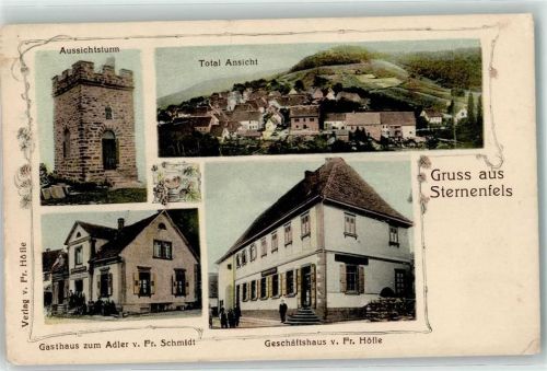 Sternenfels Aussichtsturm Gasthaus Zum Adler Fr. Schmidt Geschäftshaus Fr. Höfle