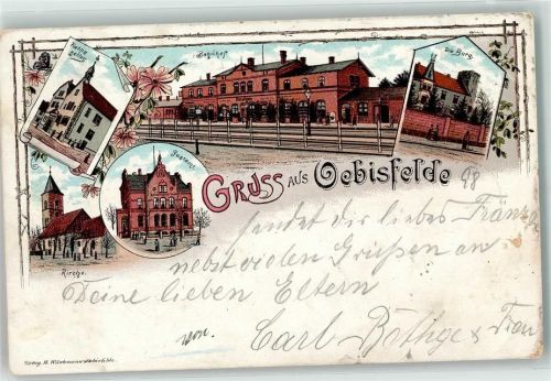 Oebisfelde 1898 Ratskeller Kirche Postamt Bahnhof Burg