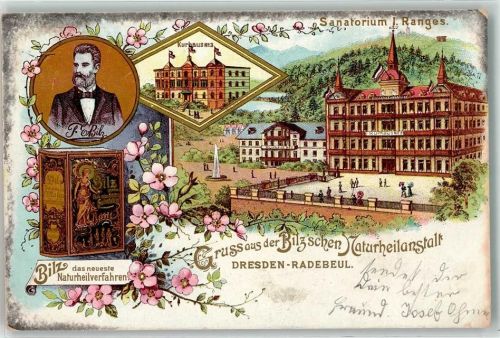 Radebeul 1898 Kurhaus Sanatorium F. E. Bilz Bilzsche Naturheilanstalt