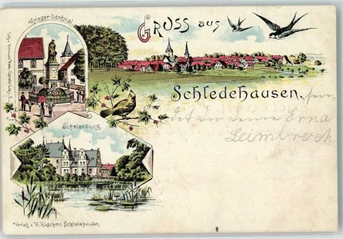 Schledehausen 1900 Kriegerdenkmal Schelenburg