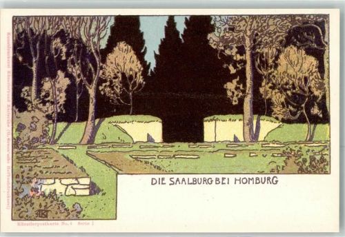 Bad Homburg Saalburg Künstlerpostkarte Nr 4 Serie I