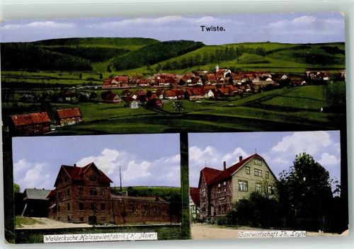 34477 W3549 Twiste 1915 - Waldecksche Holzspulenfabrik H. Meier Gasthaus Th. Leyhe