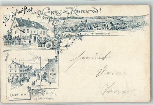 Rennerod 1898 Gasthaus Zur Post Hauptstraße Vorläufer