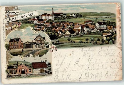 Ochsenhausen 1901 Hotel Bahnhof Elektrizitätswerk