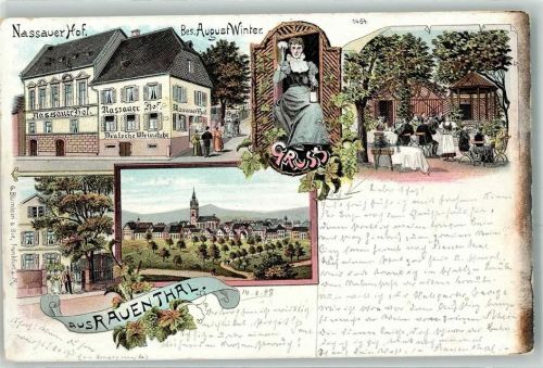 Rauenthal 1898 Gasthaus Nassauer Hof August Winter