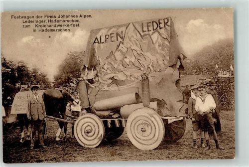 Hanerau-Hademarschen Kreishandwerkerfest Festwagen der Firma Johannes Alpen Lederlager