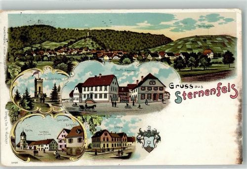 Sternenfels Aussichtsturm Geschäft Chr. Fr. Haecker Kirche Gasthaus Zum Ochsen Gasthaus Zum Lamm Gasthaus Zur Krone Schule