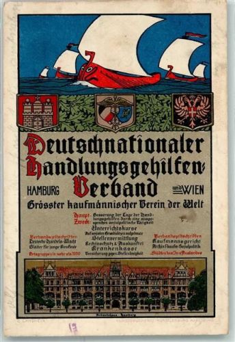Wien 1910 Deutschnationaler Handlungsgehilfen Verband Hamburg Wien C. Langhein