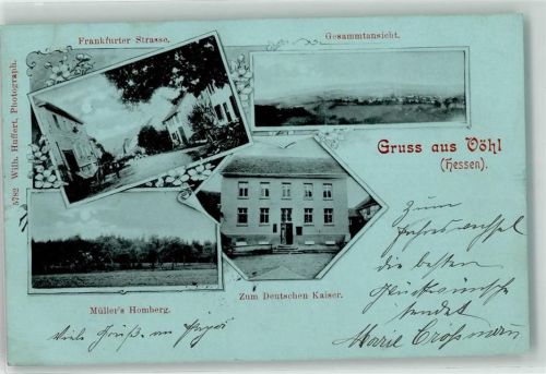 34516 W3546 Vöhl 1900 - Frankfurter Straße Müllers Homberg Gasthaus Zum Deutschen Kaiser