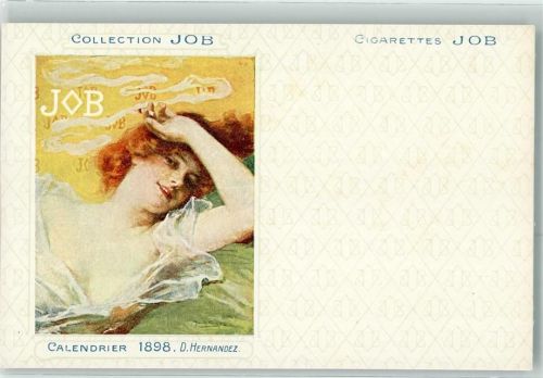 Collection JOB Calendrier 1898 D. Hernandez Zigarette rauchen Jugendstil