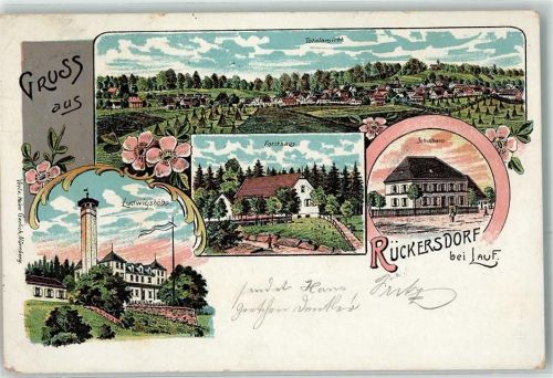 Rückersdorf 1902 Ludwigshöhe Forsthaus Schulhaus