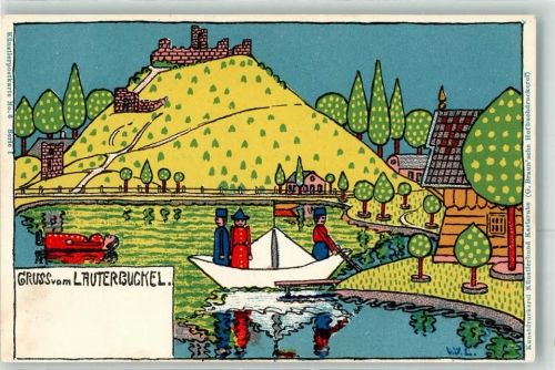 Lauterbuckel Spielzeug Papierschiff Werbung Messmer Tee Künstlerpostkarte Nr 6 Serie I