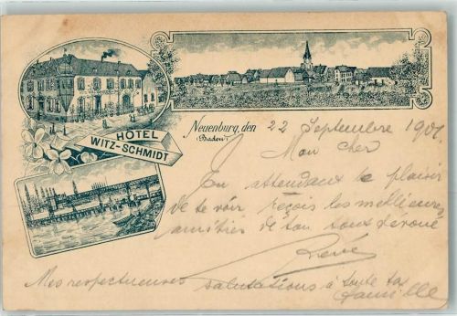 Neuenburg 1901 Hotel Witz-Schmidt Vorläufer