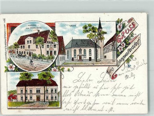 Langwaltersdorf 1900 Gasthaus Zum Storchberg Kirche Oberförsterei