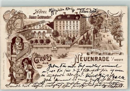 Neuenrade 1904 Hotel Heinr. Schroeder Wall Kaiser Wilhelm I. Denkmal Zwerge