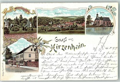 Hirzenhain 1897 Villa Buderus Kirche Stolberger Hof