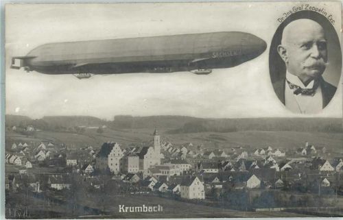 Krumbach Zeppelin Luftschiff Porträt Graf Zeppelin Foto-AK