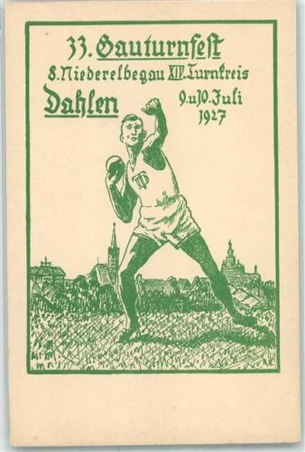 Dahlen 33. Gauturnfest 8. Niederelbegau XIV. Turnkreis Juli 1927 Kugelstosser