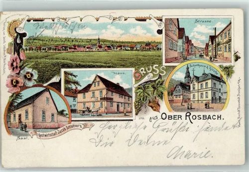 Ober-Rosbach Gasthaus Jacob Schlottner II Schulhaus Kirche