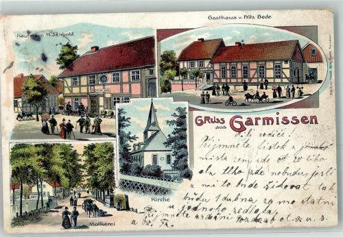 Garmissen-Garbolzum 1906 Kaufmann M. Senhold Gasthaus Fritz Bode Molkerei Kirche