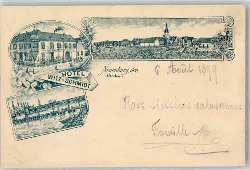 Neuenburg 1899 Hotel Witz-Schmidt Vorläufer