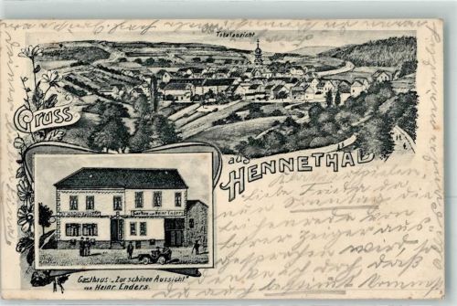 Hennethal 1916 Gasthaus Zur schönen Aussicht Heinr. Enders