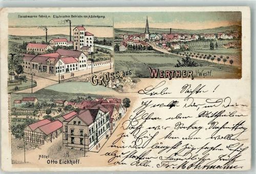 Werther fleischwaren-Fabrik Elektrische Betriebe von a. Osterkamp Hotel Otto Eickhoff