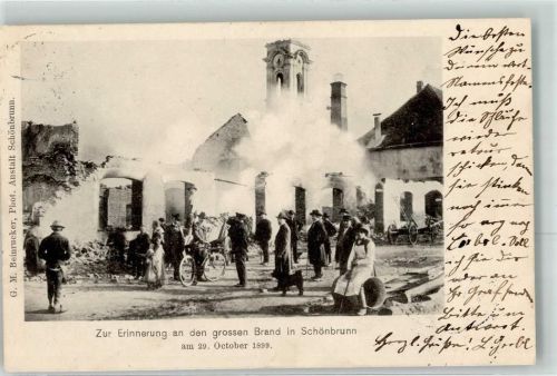 Schönbrunn Großer Brand Feuer 29. Oktober 1899 Fahrrad