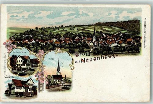 Neuenhaus 1912 Gasthaus Zur Krone Kirche Handlung Wilhelm Ziegelmann