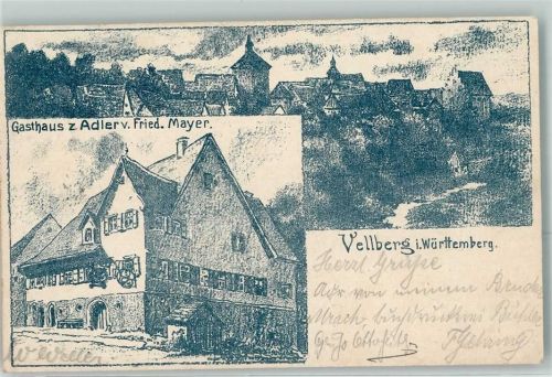 74541 W7175 Vellberg 1907 - Gasthaus Zum Adler Fried. Mayer