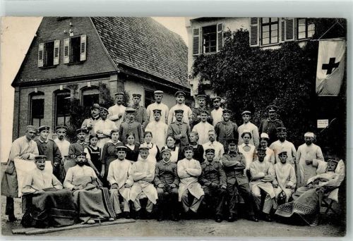 Weilheim Rotes Kreuz Soldaten Gruppenfoto Feldpost WK I Vereinslazarett