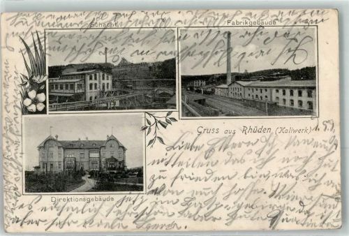 38723 W3370 Rhüden 1904 - Kaliwerk Schacht Fabrikgebäude Direktionsgebäude