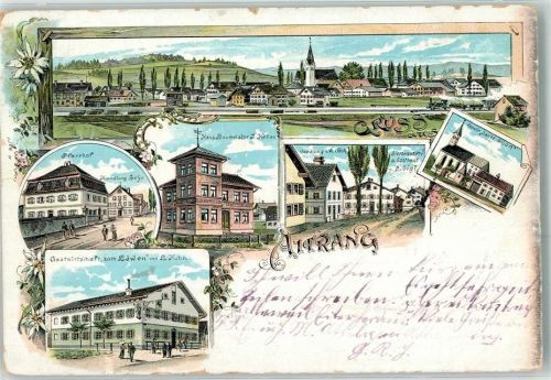 Aitrang 1899 Pfarrhof Handlung Geyr Haus Baumeister J. Keller Handlung A. Böck Brauerei Gasthaus E. Sigl Kapelle Sankt Alban Gasthaus Zum Löwen L. Kuhn