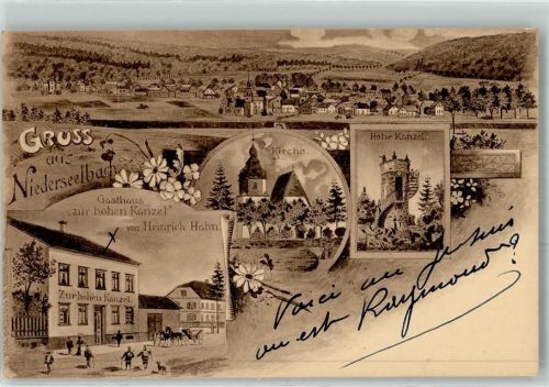 Niederseelbach 1919 Kirche Hohe Kanzel Gasthaus zur hohen Kanzel Heinrich Hahn