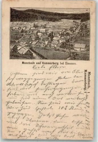 98693 O6313 Manebach 1893 Gebrauchsspuren Kammerberg Vorläufer Druck 1886/87 Mittelbug