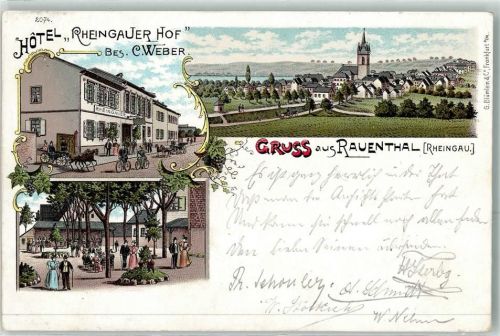 Rauenthal 1899 Hotel Rheingauer Hof C. Weber