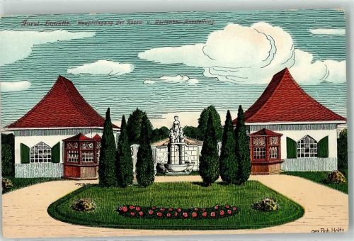 Forst 1913 Haupteingang der Rosen- und Gartenbau- Ausstellung